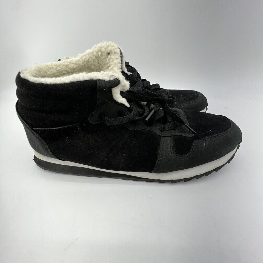 Wooly’s Sherpa Lined Mid Sneakers Black Size 41 Winter Boot 7.5/8